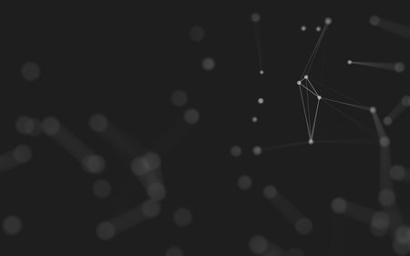 3d Abstract background. Molecules technology with polygonal shapes, connecting dots and lines. Connection structure. Big data visualization. 3d background.の写真素材