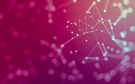 3d Abstract background. Molecules technology with polygonal shapes, connecting dots and lines. Connection structure. Big data visualization. 3d background.の写真素材