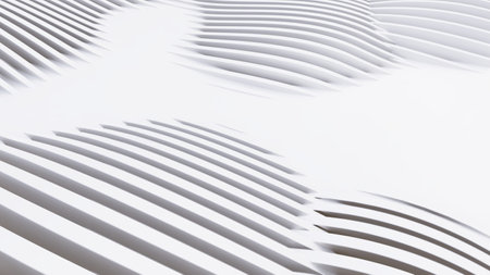 Abstract Curved Shapes. White Circular Background. Abstract background. 3d illustration