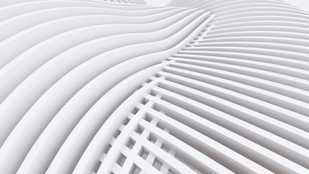 Abstract Curved Shapes. White Circular Background. Abstract background. 3d illustration