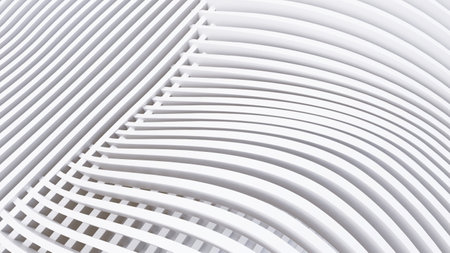 Abstract Curved Shapes. White Circular Background. Abstract background. 3d illustration