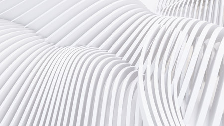 Abstract Curved Shapes. White Circular Background. Abstract background. 3d illustrationの写真素材