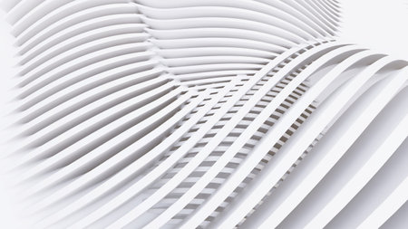 Abstract Curved Shapes. White Circular Background. Abstract background. 3d illustration