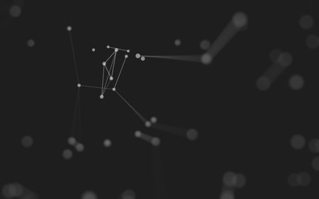 3d Abstract background. Molecules technology with polygonal shapes, connecting dots and lines. Connection structure. Big data visualization. 3d background.の写真素材