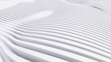 Abstract Curved Shapes. White Circular Background. Abstract background. 3d illustrationの写真素材