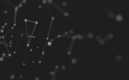 3d Abstract background. Molecules technology with polygonal shapes, connecting dots and lines. Connection structure. Big data visualization. 3d background.の写真素材