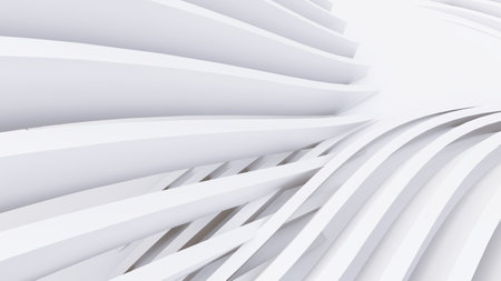 Abstract Curved Shapes. White Circular Background. Abstract background. 3d illustration