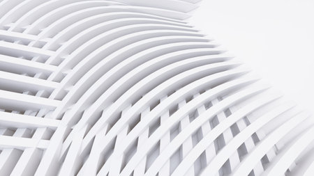 Abstract Curved Shapes. White Circular Background. Abstract background. 3d illustration