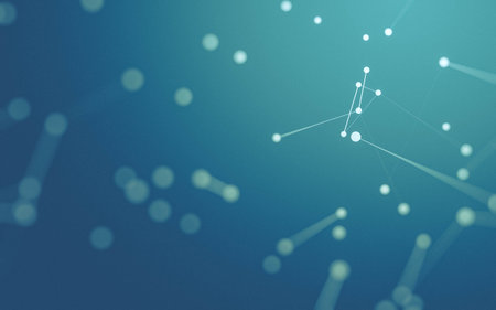 3d Abstract background. Molecules technology with polygonal shapes, connecting dots and lines....