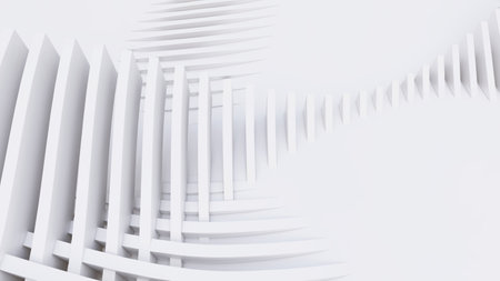 Abstract Curved Shapes. White Circular Background. Abstract background. 3d illustration