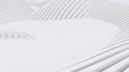 Abstract Curved Shapes. White Circular Background. Abstract background. 3d illustration
