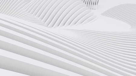 Abstract Curved Shapes. White Circular Background. Abstract background. 3d illustration