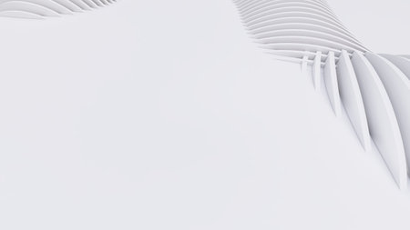 Abstract Curved Shapes. White Circular Background. Abstract background. 3d illustrationの写真素材