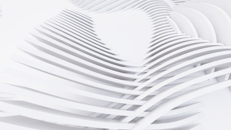 Abstract Curved Shapes. White Circular Background. Abstract background. 3d illustrationの写真素材
