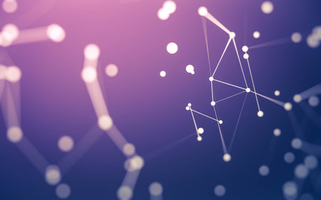 3d Abstract background. Molecules technology with polygonal shapes, connecting dots and lines. Connection structure. Big data visualization. 3d background.の写真素材