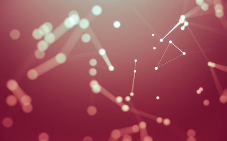 3d Abstract background. Molecules technology with polygonal shapes, connecting dots and lines. Connection structure. Big data visualization. 3d background.の写真素材