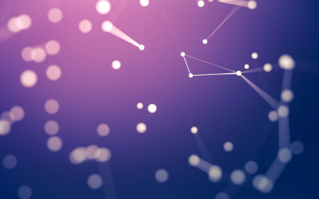 3d Abstract background. Molecules technology with polygonal shapes, connecting dots and lines. Connection structure. Big data visualization. 3d background.の写真素材