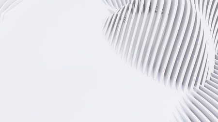 Abstract Curved Shapes. White Circular Background. Abstract background. 3d illustrationの写真素材