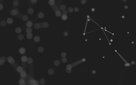 3d Abstract background. Molecules technology with polygonal shapes, connecting dots and lines. Connection structure. Big data visualization. 3d background.の写真素材