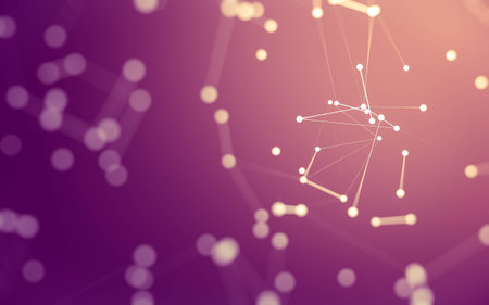 3d Abstract background. Molecules technology with polygonal shapes, connecting dots and lines. Connection structure. Big data visualization. 3d background.の写真素材