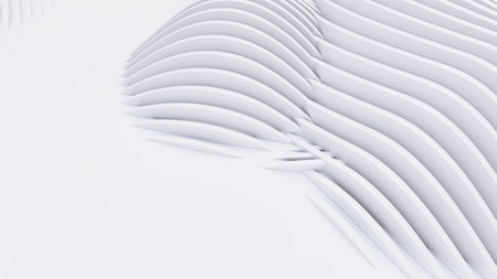 Abstract Curved Shapes. White Circular Background. Abstract background. 3d illustrationの写真素材