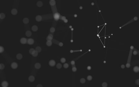 3d Abstract background. Molecules technology with polygonal shapes, connecting dots and lines. Connection structure. Big data visualization. 3d background.の写真素材