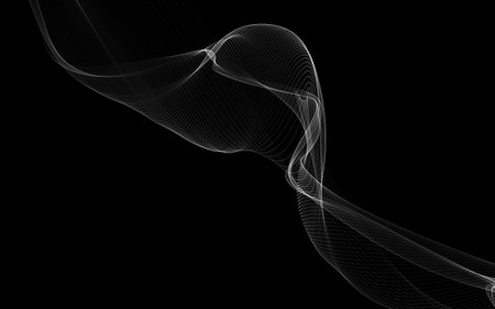 Dark abstract background with a glowing abstract waves, abstract backgroundの写真素材