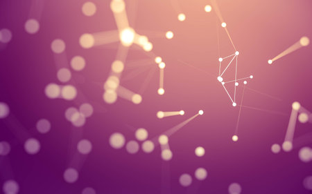 3d Abstract background. Molecules technology with polygonal shapes, connecting dots and lines. Connection structure. Big data visualization. 3d background.の写真素材