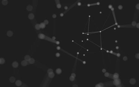 3d Abstract background. Molecules technology with polygonal shapes, connecting dots and lines. Connection structure. Big data visualization. 3d background.の写真素材