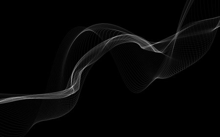 Dark abstract background with a glowing abstract waves, abstract backgroundの写真素材