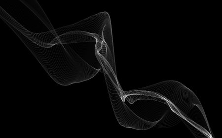Dark abstract background with a glowing abstract waves, abstract backgroundの写真素材