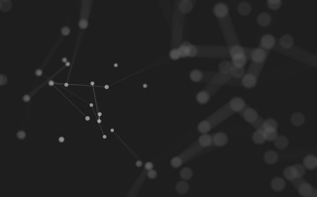 3d Abstract background. Molecules technology with polygonal shapes, connecting dots and lines. Connection structure. Big data visualization. 3d background.の写真素材