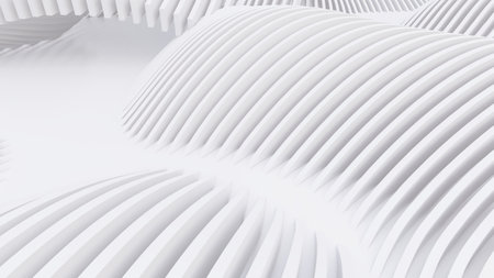 Abstract Curved Shapes. White Circular Background. Abstract background. 3d illustration
