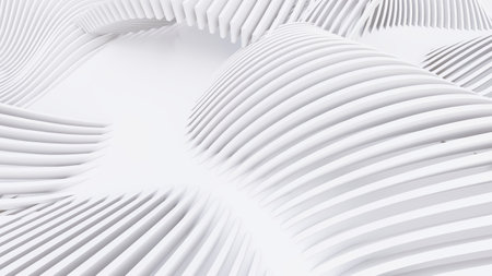 Abstract Curved Shapes. White Circular Background. Abstract background. 3d illustrationの写真素材