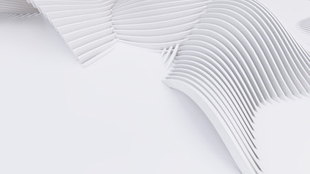 Abstract Curved Shapes. White Circular Background. Abstract background. 3d illustrationの写真素材