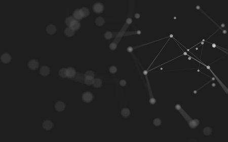 3d Abstract background. Molecules technology with polygonal shapes, connecting dots and lines. Connection structure. Big data visualization. 3d background.の写真素材
