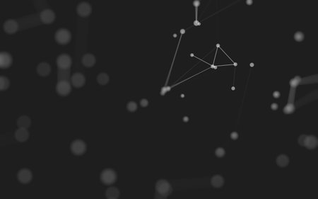 3d Abstract background. Molecules technology with polygonal shapes, connecting dots and lines. Connection structure. Big data visualization. 3d background.の写真素材