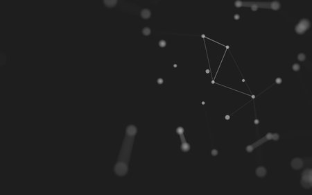 3d Abstract background. Molecules technology with polygonal shapes, connecting dots and lines. Connection structure. Big data visualization. 3d background.の写真素材