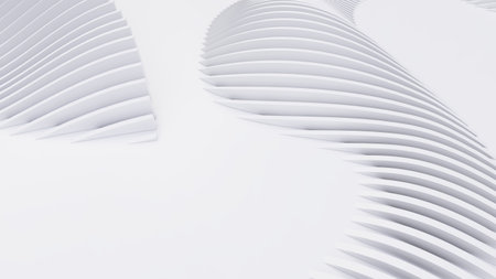 Abstract Curved Shapes. White Circular Background. Abstract background. 3d illustrationの写真素材