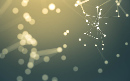 3d Abstract background. Molecules technology with polygonal shapes, connecting dots and lines. Connection structure. Big data visualization. 3d background.の写真素材