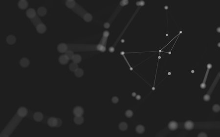 3d Abstract background. Molecules technology with polygonal shapes, connecting dots and lines. Connection structure. Big data visualization. 3d background.の写真素材