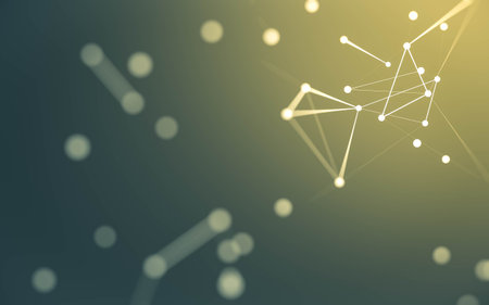3d Abstract background. Molecules technology with polygonal shapes, connecting dots and lines. Connection structure. Big data visualization. 3d background.の写真素材