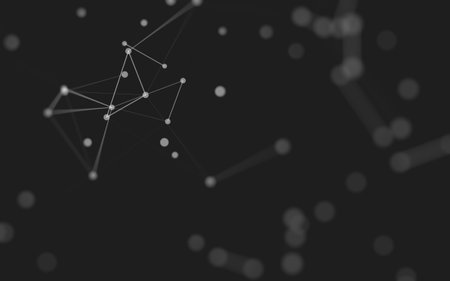 3d Abstract background. Molecules technology with polygonal shapes, connecting dots and lines. Connection structure. Big data visualization. 3d background.の写真素材
