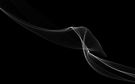 Dark abstract background with a glowing abstract waves, abstract backgroundの写真素材