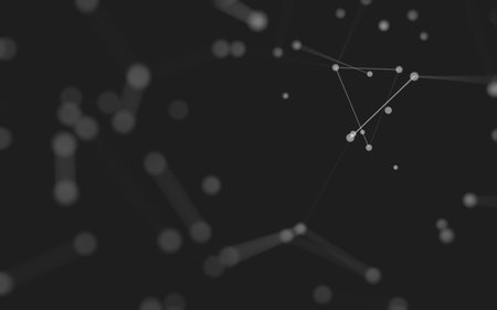 3d Abstract background. Molecules technology with polygonal shapes, connecting dots and lines. Connection structure. Big data visualization. 3d background.の写真素材