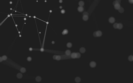 3d Abstract background. Molecules technology with polygonal shapes, connecting dots and lines. Connection structure. Big data visualization. 3d background.の写真素材