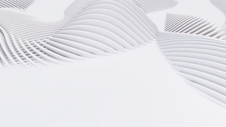 Abstract Curved Shapes. White Circular Background. Abstract background. 3d illustrationの写真素材