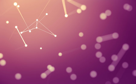 3d Abstract background. Molecules technology with polygonal shapes, connecting dots and lines. Connection structure. Big data visualization. 3d background.の写真素材