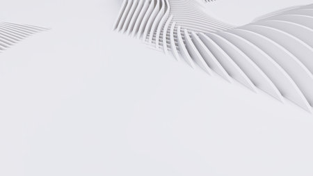 Abstract Curved Shapes. White Circular Background. Abstract background. 3d illustrationの写真素材