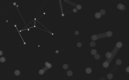 3d Abstract background. Molecules technology with polygonal shapes, connecting dots and lines. Connection structure. Big data visualization. 3d background.の写真素材